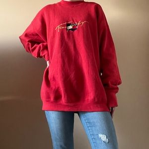 Tommy Hilfiger red crewneck sweatshirt: size XL